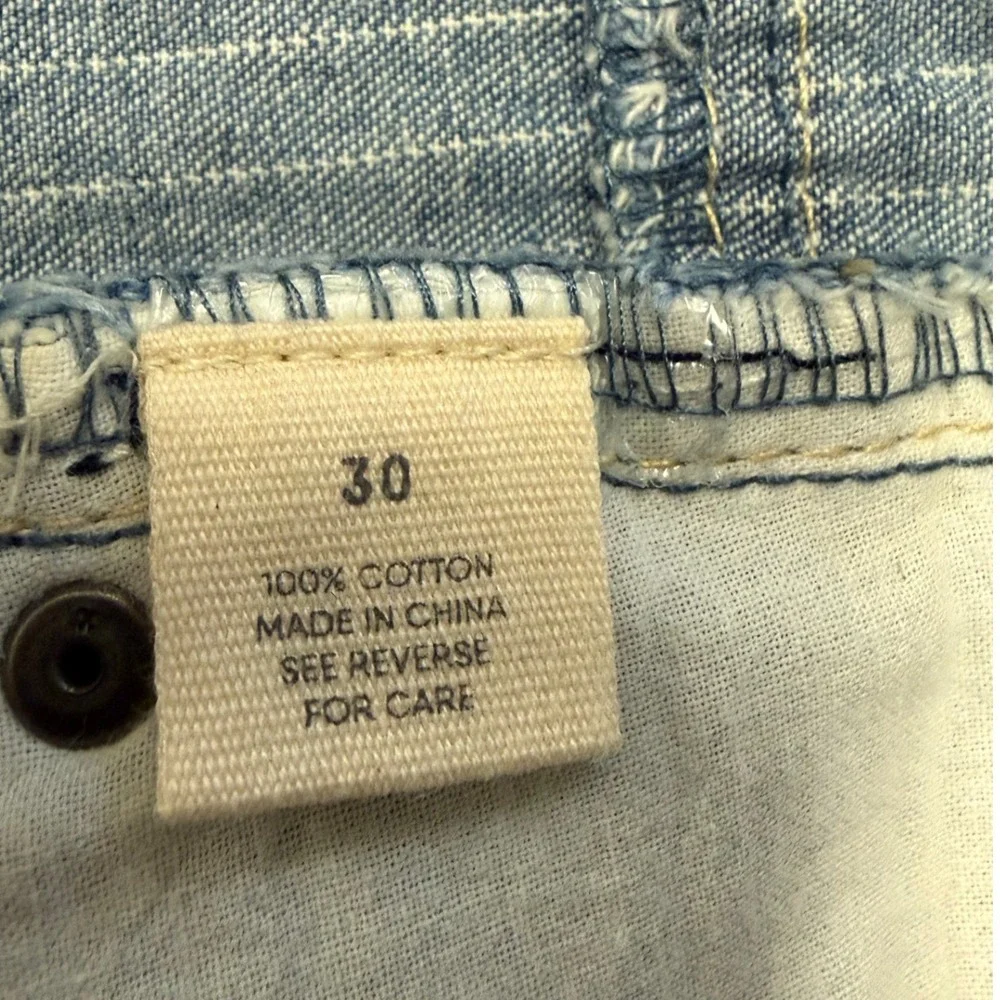 Blue Asphalt Women's Size 30 Mid Rise Striped Denim Shorts Distressed‎ Cuffed